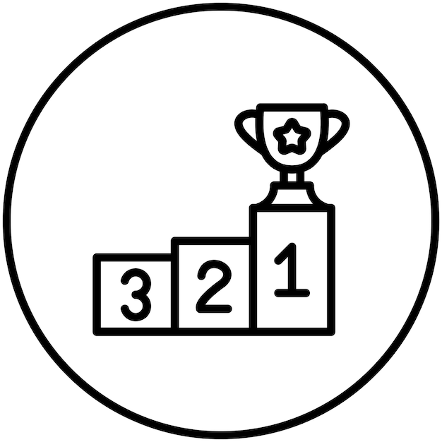Ilustración del icono vectorial del podio del conjunto de iconos de Auto Racing
