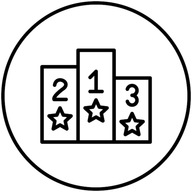 Ilustración del icono vectorial del podio del conjunto de iconos de los Juegos Olímpicos