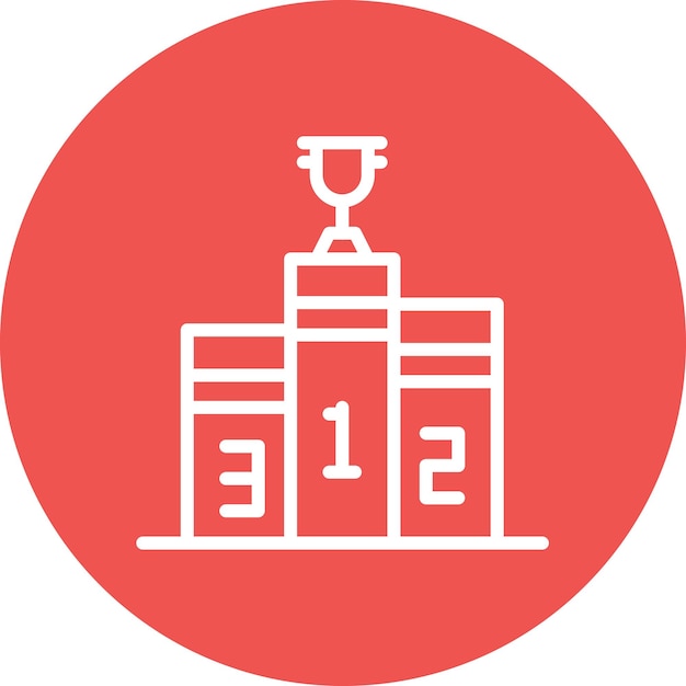Ilustración del icono vectorial del podio del ganador del conjunto de iconos deportivos