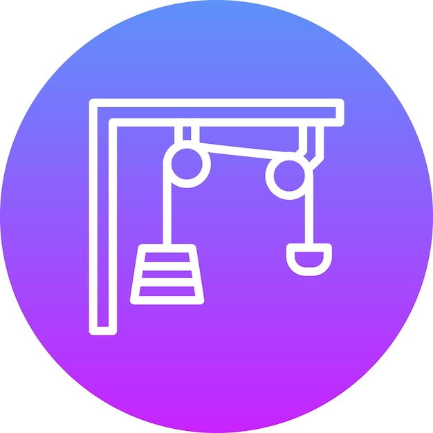 Ilustración del icono vectorial de la polea del conjunto de iconos del gimnasio