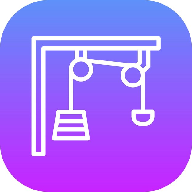 Ilustración del icono vectorial de la polea del conjunto de iconos del gimnasio