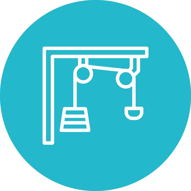 Ilustración del icono vectorial de la polea del conjunto de iconos del gimnasio