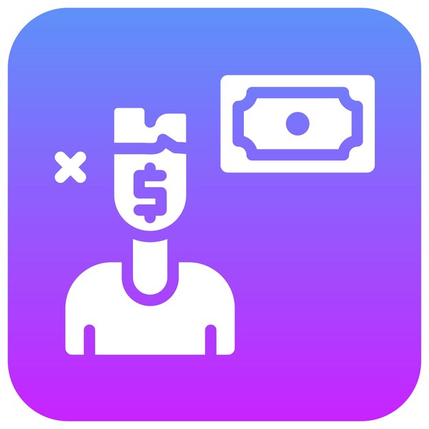 Ilustración del icono vectorial del político corrupto del conjunto de iconos de corrupción