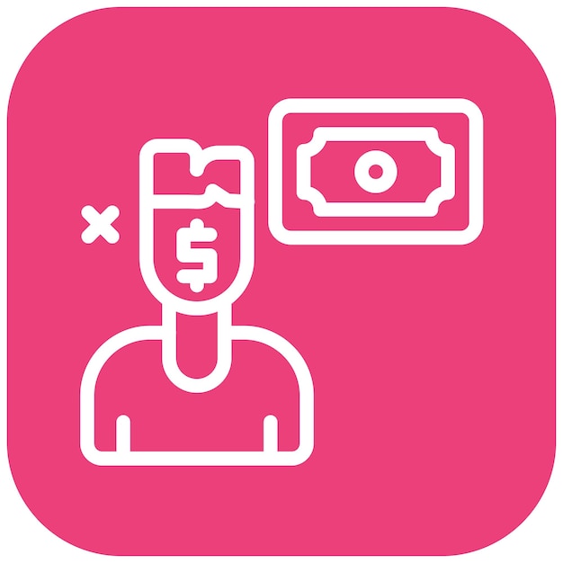 Ilustración del icono vectorial del político corrupto del conjunto de iconos de corrupción