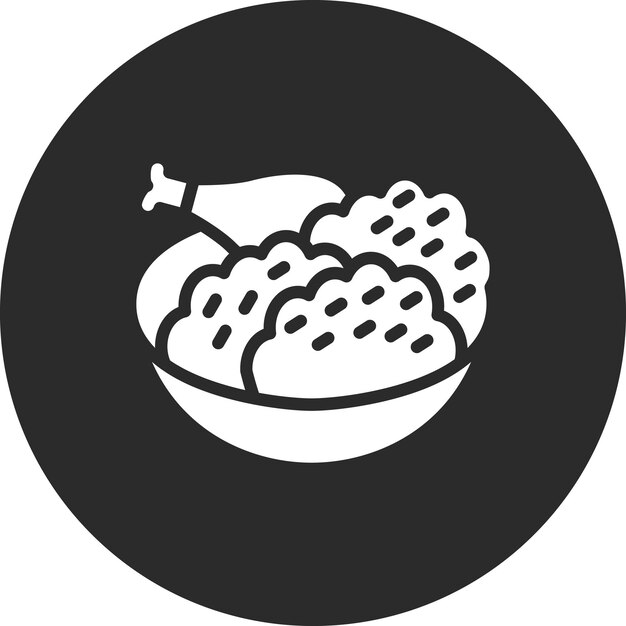 Vector ilustración del icono vectorial de pollo y arroz del conjunto de iconos de world cuisine