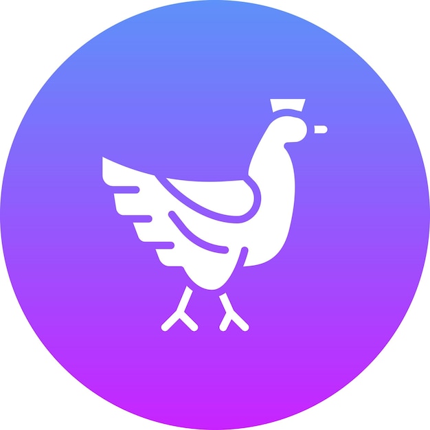 Ilustración del icono vectorial de pollo del conjunto de iconos de la aldea