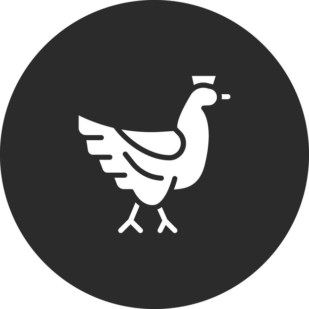 Ilustración del icono vectorial de pollo del conjunto de iconos de la aldea