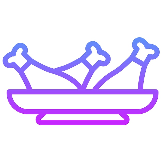 Ilustración del icono vectorial de pollo frito del conjunto de iconos de Street Food
