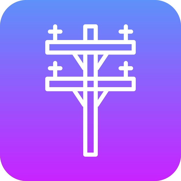 Ilustración del icono vectorial del polo eléctrico del conjunto de iconos de los elementos de la ciudad