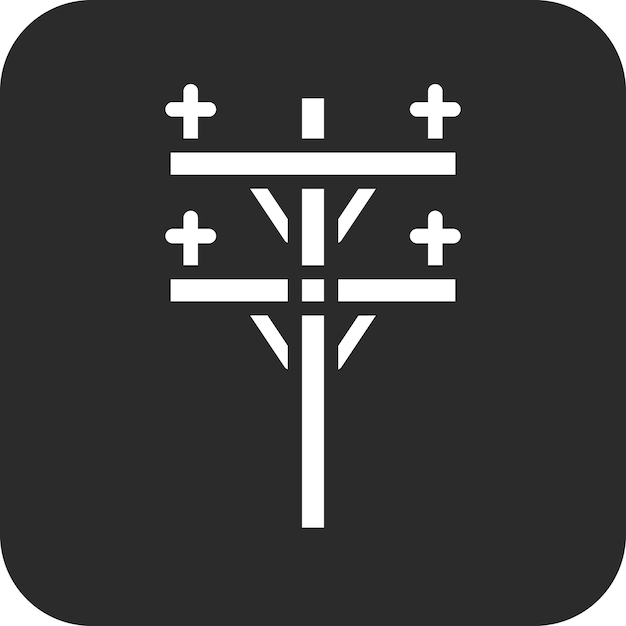 Ilustración del icono vectorial del polo eléctrico del conjunto de iconos de los elementos de la ciudad