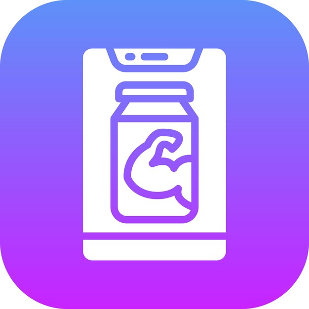 Ilustración del icono vectorial de polvo de proteína del conjunto de iconos de la aplicación de entrenamiento