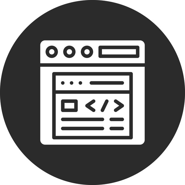 Ilustración del icono vectorial de pop-up del navegador del conjunto de iconos de codificación y desarrollo
