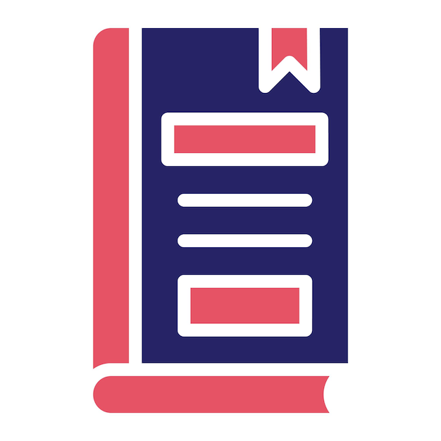 Ilustración del icono vectorial de la portada del libro del conjunto de iconos de la biblioteca