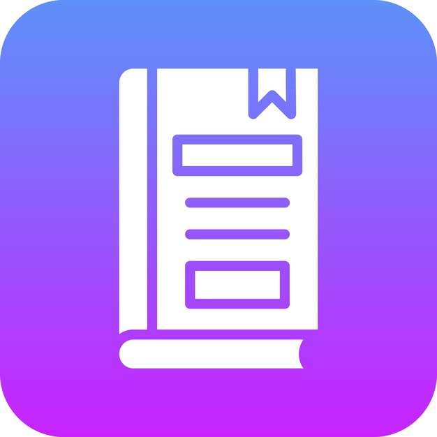 Ilustración del icono vectorial de la portada del libro del conjunto de iconos de la biblioteca