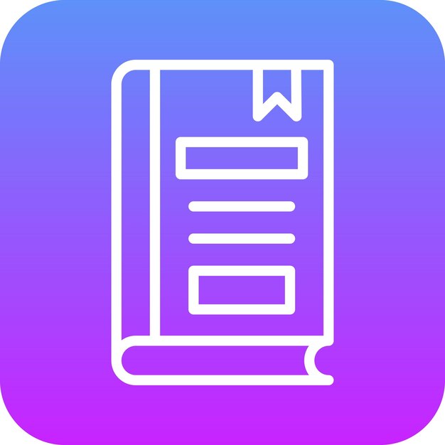 Ilustración del icono vectorial de la portada del libro del conjunto de iconos de la biblioteca