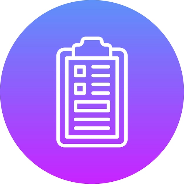 Ilustración del icono vectorial del portapapeles del conjunto de iconos de la biblioteca