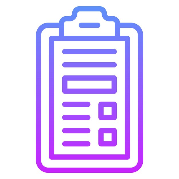Ilustración del icono vectorial del portapapeles del conjunto de iconos de papelería de Office