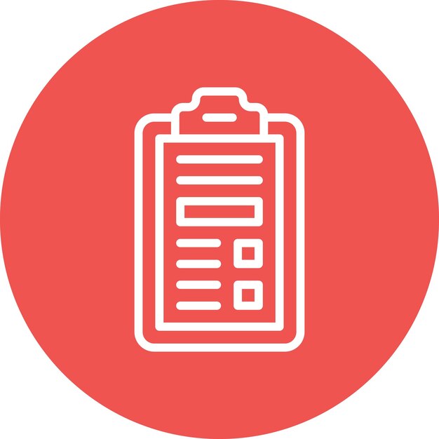 Ilustración del icono vectorial del portapapeles del conjunto de iconos de papelería de Office