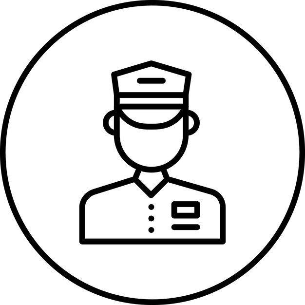 Ilustración del icono vectorial del portero del conjunto de iconos de servicios hoteleros