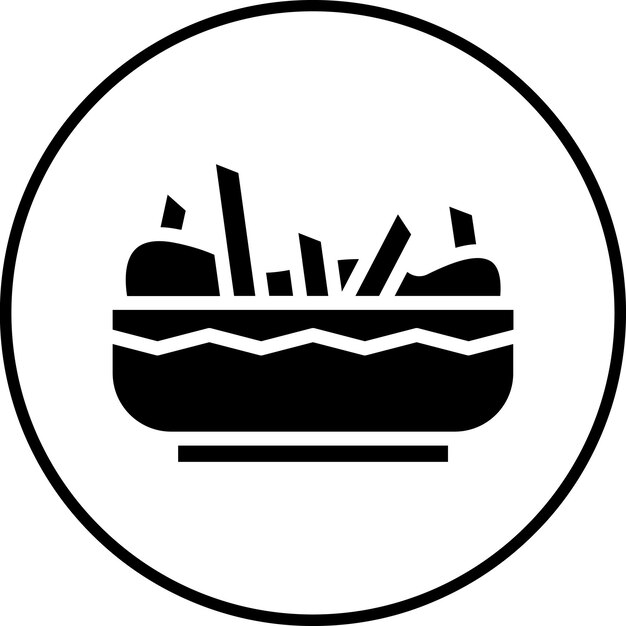 Ilustración del icono vectorial de Poutine del conjunto de iconos de World Cuisine