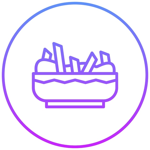 Ilustración del icono vectorial de Poutine del conjunto de iconos de World Cuisine