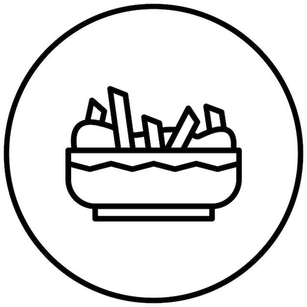 Vector ilustración del icono vectorial de poutine del conjunto de iconos de world cuisine