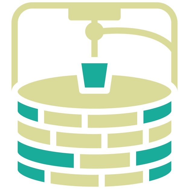 Ilustración del icono vectorial del pozo de agua del desierto del iconset del desierto