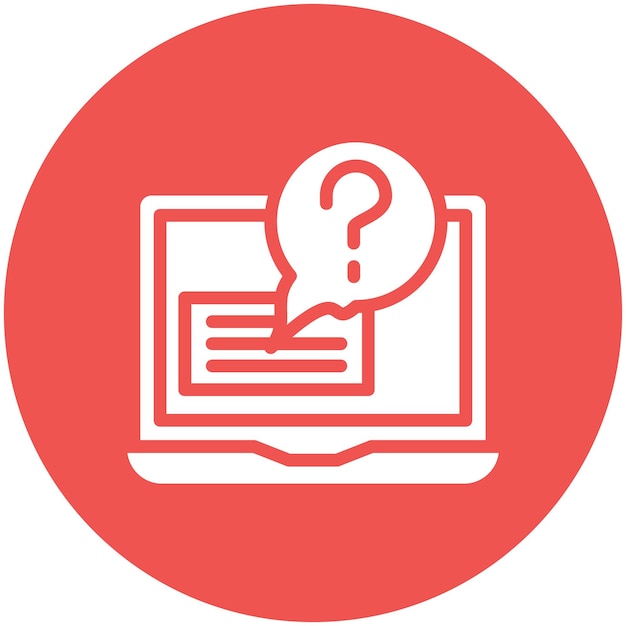Ilustración del icono vectorial de preguntas del conjunto de iconos de educación en línea