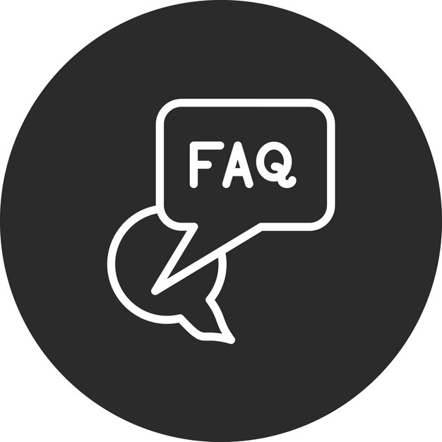 Ilustración del icono vectorial de las preguntas frecuentes del conjunto de iconos de comunicaciones