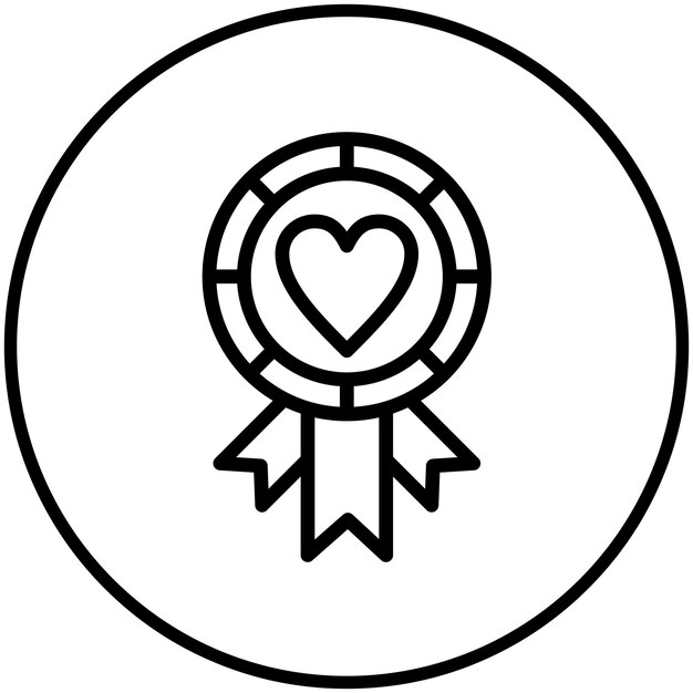 Ilustración del icono vectorial del premio humanitario del conjunto de iconos de los eventos del premio