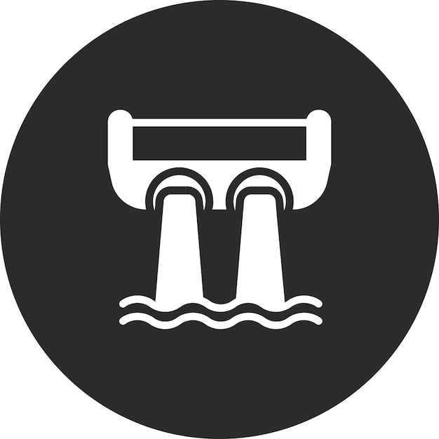 Ilustración del icono vectorial de la presa del conjunto de iconos de energía nuclear