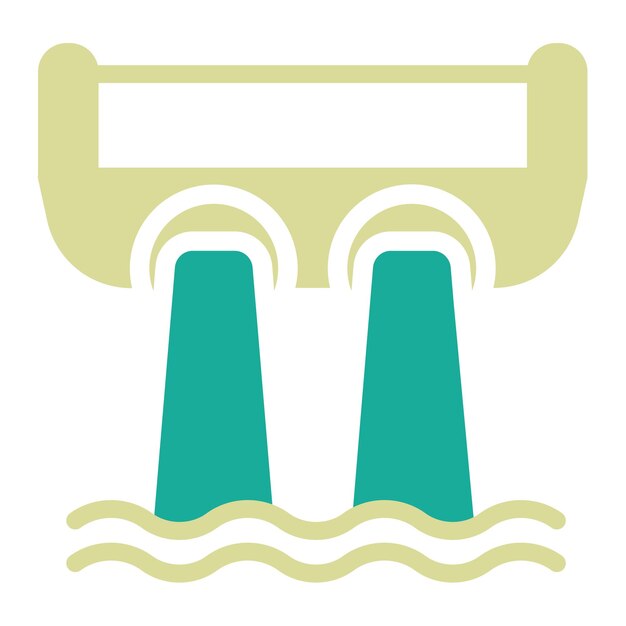 Ilustración del icono vectorial de la presa del conjunto de iconos de energía nuclear