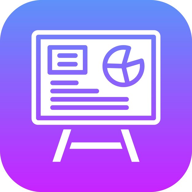 Ilustración del icono vectorial de presentación del conjunto de iconos de aprendizaje