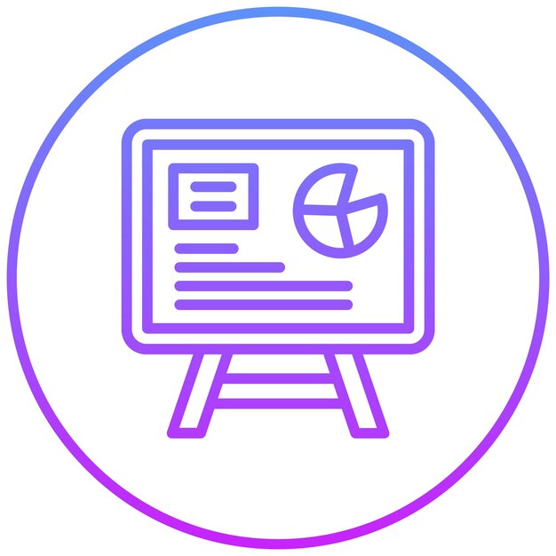 Ilustración del icono vectorial de presentación del conjunto de iconos de aprendizaje
