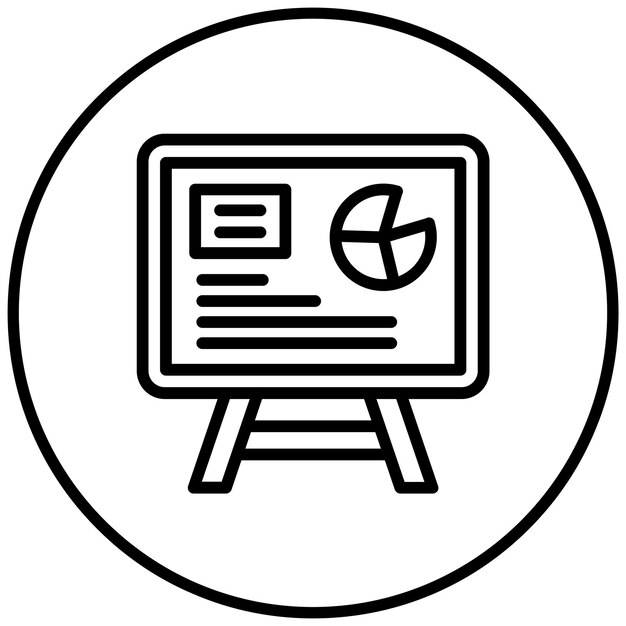 Ilustración del icono vectorial de presentación del conjunto de iconos de aprendizaje