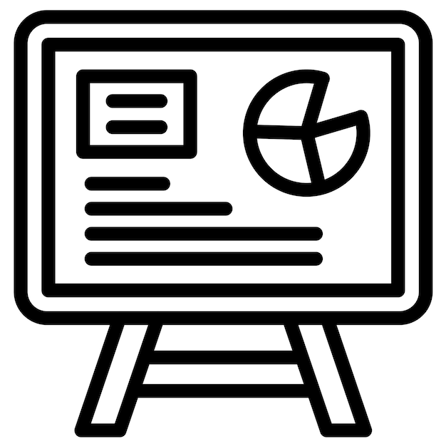 Ilustración del icono vectorial de presentación del conjunto de iconos de aprendizaje