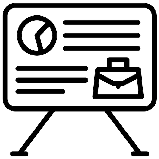 Ilustración del icono vectorial de presentación del conjunto de iconos de formación empresarial