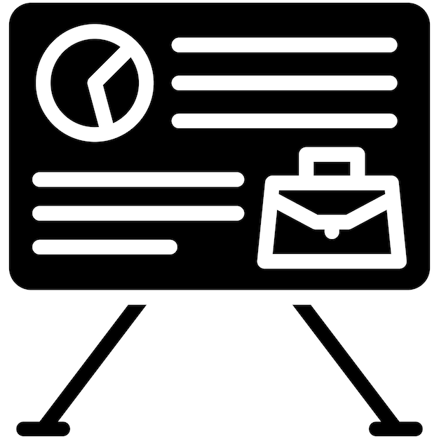 Ilustración del icono vectorial de presentación del conjunto de iconos de formación empresarial