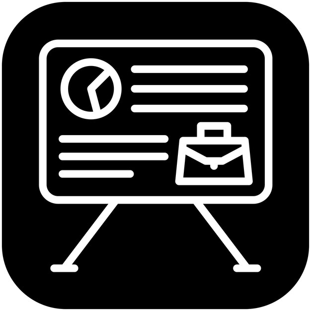 Ilustración del icono vectorial de presentación del conjunto de iconos de formación empresarial