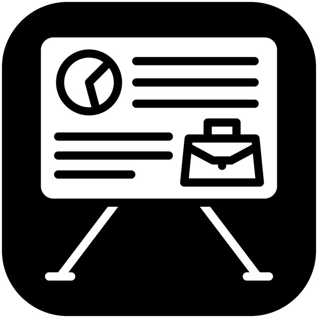 Ilustración del icono vectorial de presentación del conjunto de iconos de formación empresarial