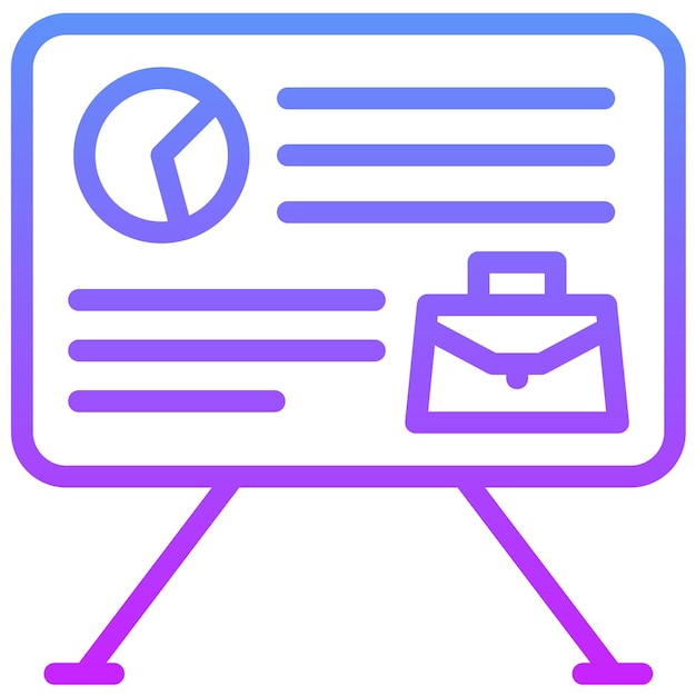 Ilustración del icono vectorial de presentación del conjunto de iconos de formación empresarial