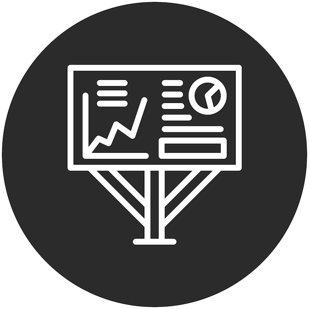 Ilustración del icono vectorial de presentación del conjunto de iconos de marketing en línea