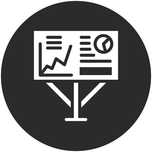 Ilustración del icono vectorial de presentación del conjunto de iconos de marketing en línea