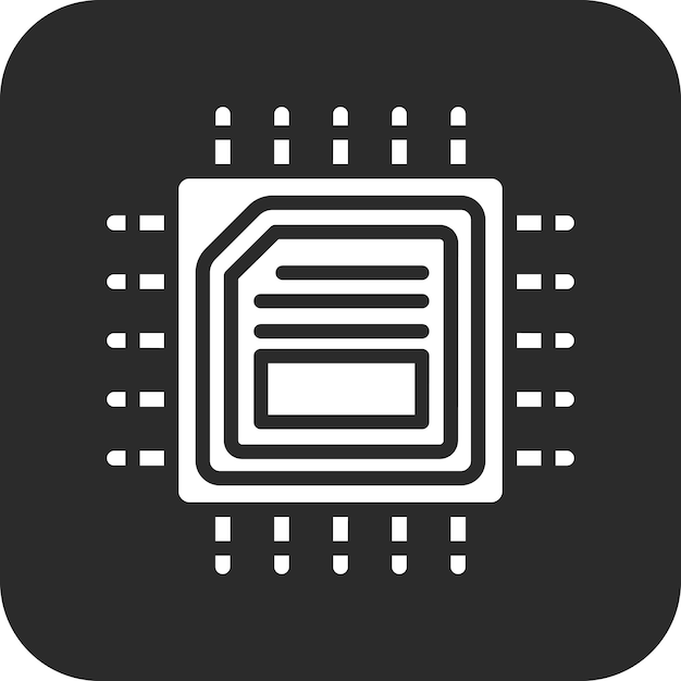 Ilustración del icono vectorial del procesador del conjunto de iconos de tecnología