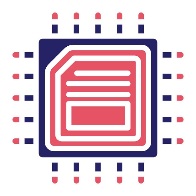 Ilustración del icono vectorial del procesador del conjunto de iconos de tecnología