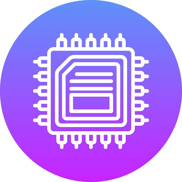 Ilustración del icono vectorial del procesador del conjunto de iconos de tecnología