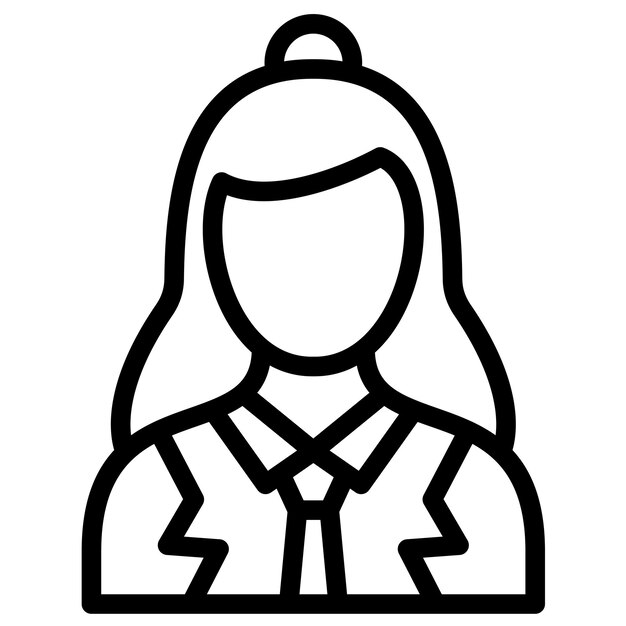 Ilustración del ícono vectorial de la profesora femenina del conjunto de íconos de aprendizaje