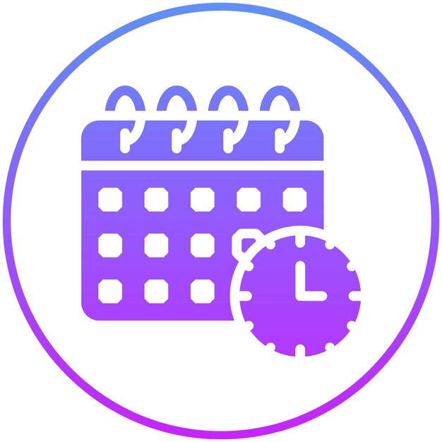 Ilustración del icono vectorial de la programación del conjunto de iconos de gestión de proyectos