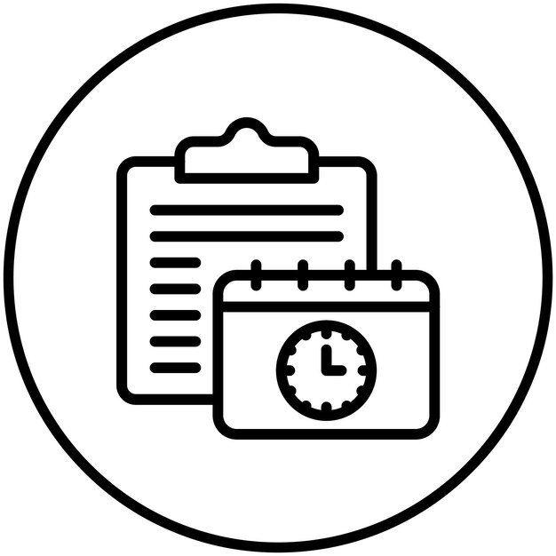 Ilustración del icono vectorial de la programación del conjunto de iconos de gestión de proyectos