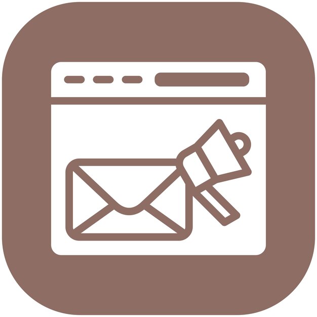 Ilustración del icono vectorial de promoción de correo electrónico del conjunto de iconos de marketing web